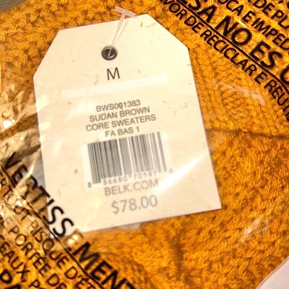 Juniors Distressed Burnt Orange V-Neck Frayed Hem Ribbed Boho Sweater Medium NWT - Picture 3 of 4